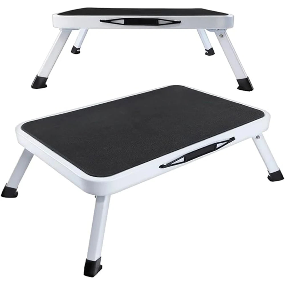 Step Stool Extra Wide Step Safety Non Slip Mat Heavy Duty Steel Folding Portable Kitchen Stool Home Garden Tool DIY