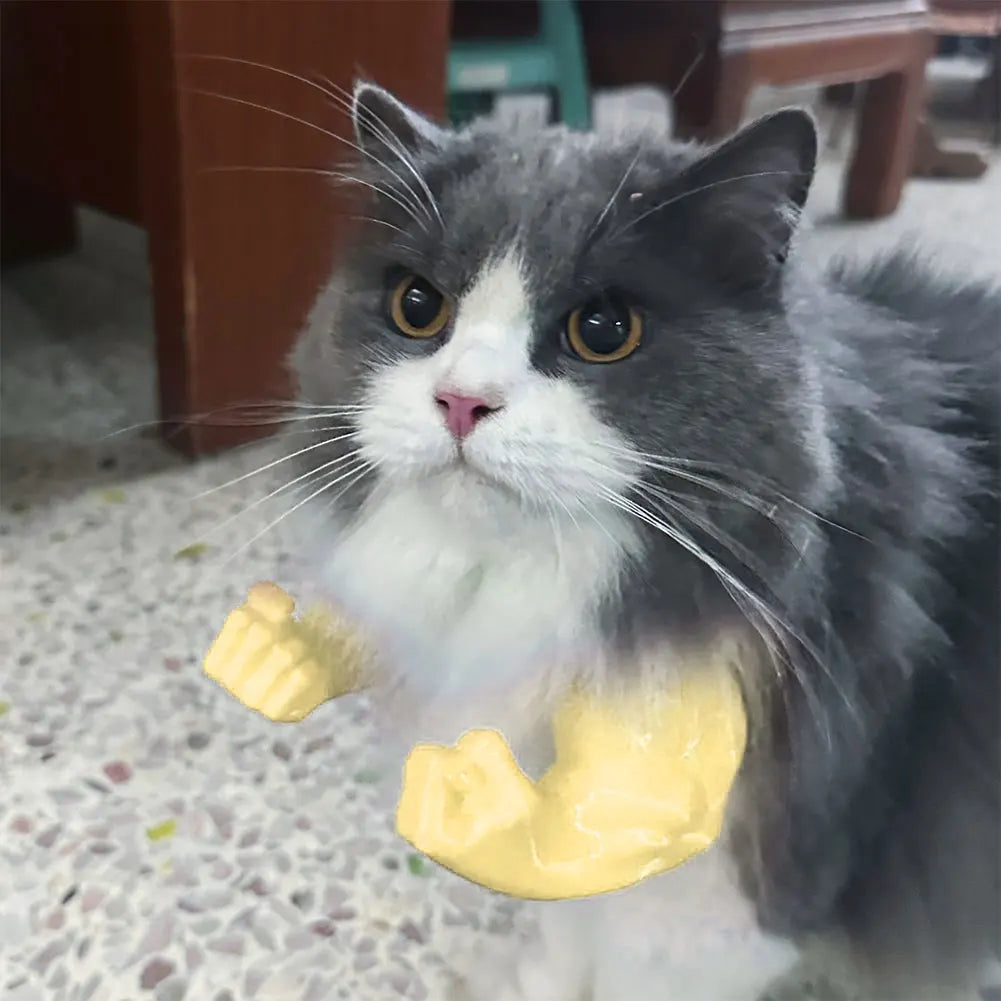 Cat Muscle Arms 3D Printed Cat Neck Arms with Muscles Superhero Cosplay for Party Halloween Birthday Costume Accessories