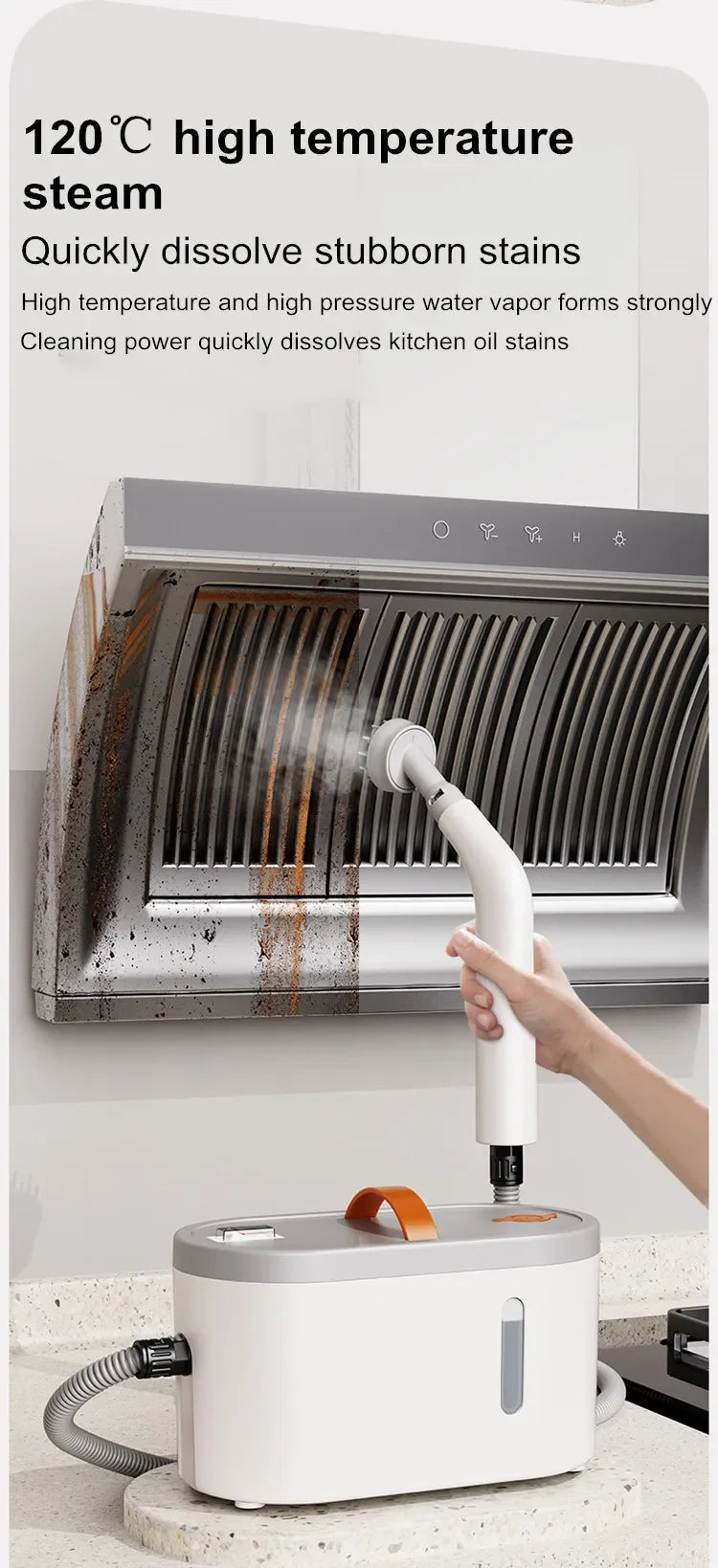 TINSOL New Handheld High Temperature Steam Cleaner Kitchen Hood Cleaner for Deep Cleaning and Sanitising Electric Steam Cleaner