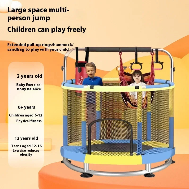 Children's Indoor Trampoline Home Use Jumping Bed 3-10 Years Old Household Trampoline Fun Fitness Exercise for Kids