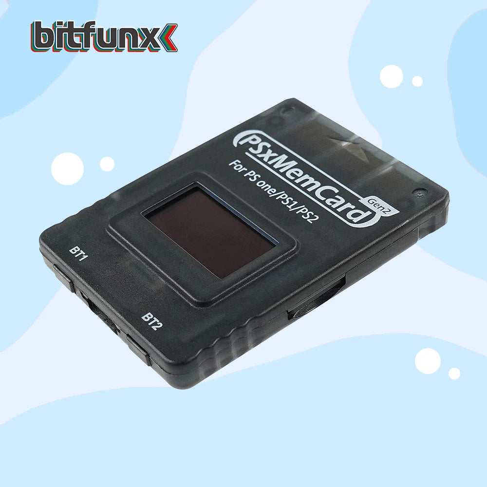 Bitfunx PSxMemCard Gen2 Store Game Saves for PS1 and PS2 Games for PlayStation1 PS one Playstation2 Game Consoles