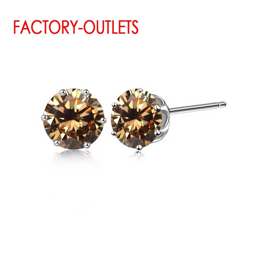 New Arrival Factory Cheap Price 925 Sterling Silver Korean Style Fashion Jewelry Stud Earrings Shinny Crystal Fast Shipping