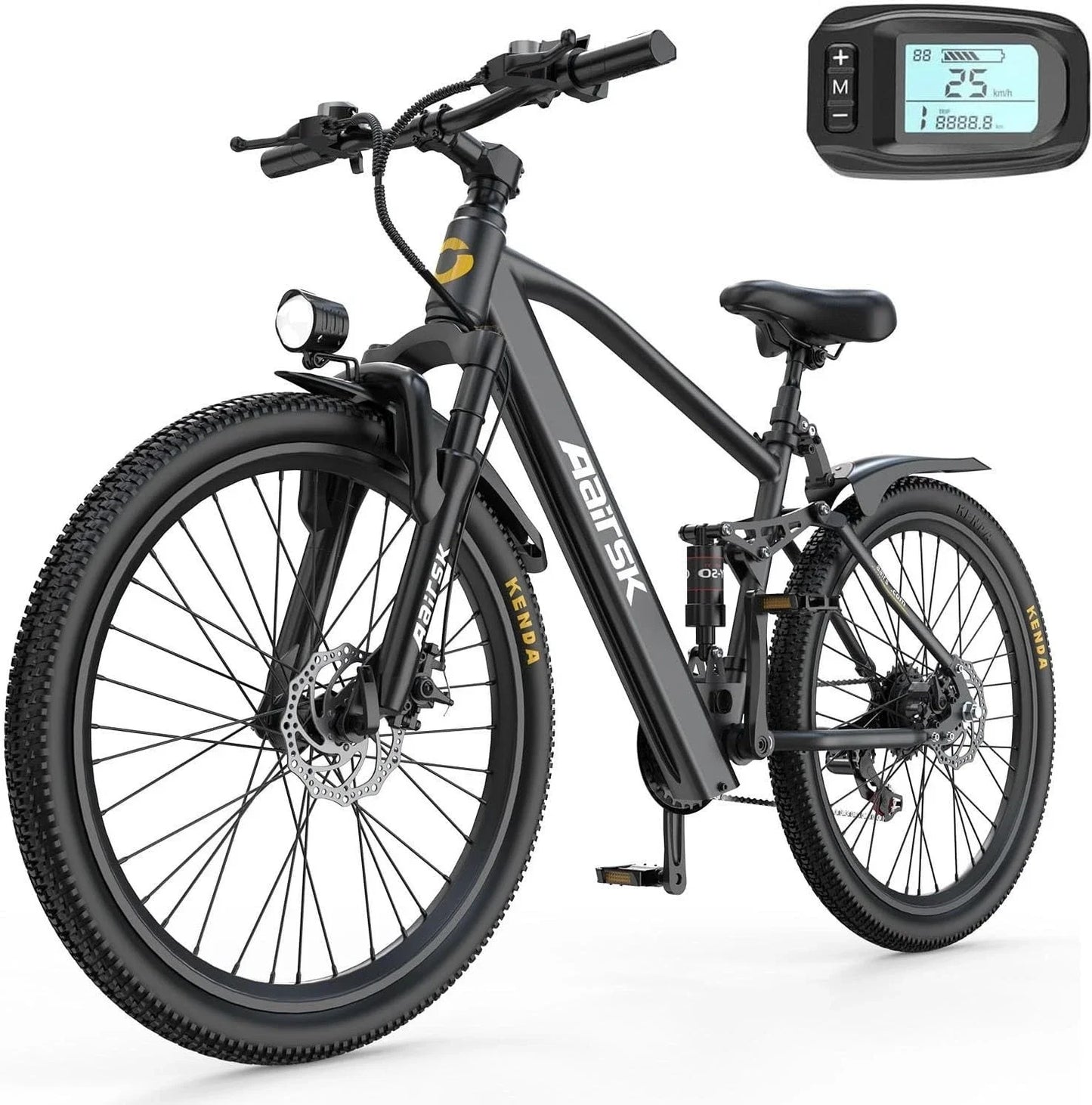 Aairsk GT900 Ebike 250W Motor 36V13AH Battery Electric Bicycle Mountain 26''Off-road Full Suspension Adult Electric Bike