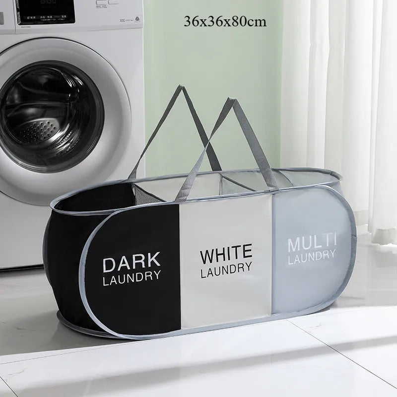Large Foldable Laundry Basket Fabric Sorting Hampers with Handles Collapsible Clothes Organizer for Home/Bathroom/Dorm