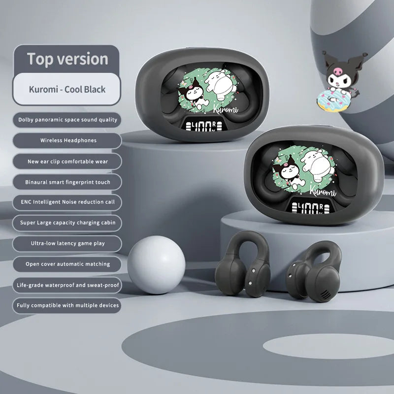 X53 Wireless Headphones Bluetooth Headset Smart Digital Display Volume Adjustment Cute Cartoon Ear Clip Wearing Comfortable