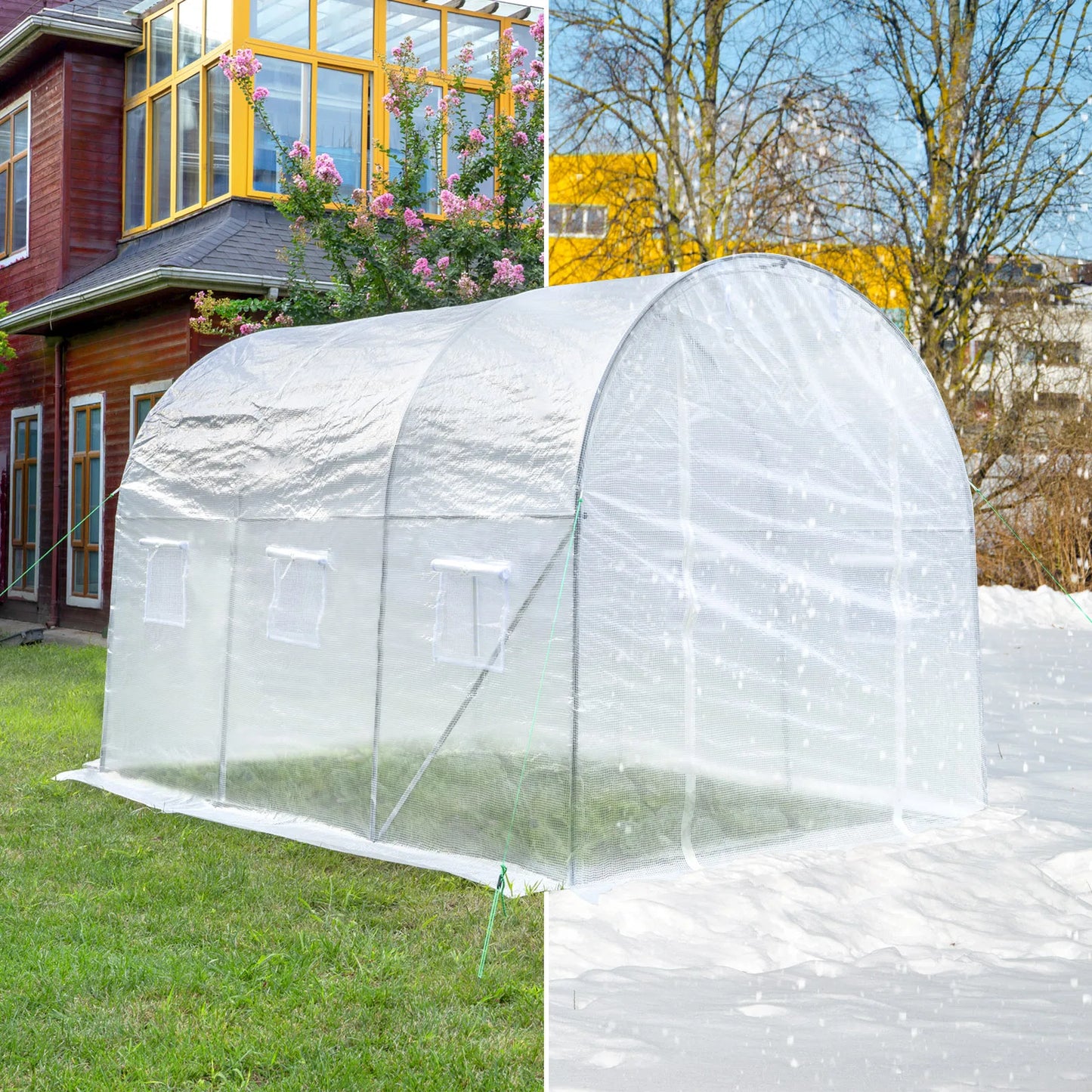 WOLTU Garden Greenhouse Plant Shelter Protective Tent with 1 Door and 6 Windows Winterproof Steel Tube for Outdoor