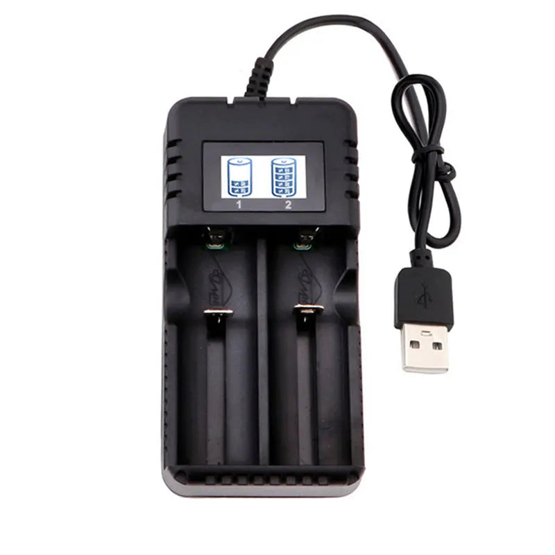 LCD 18650 Battery Charger 1 / 2 Slots Dual For 26650/18650/14500/16340 Charging 4.2V Rechargeable Lithium Battery Charger