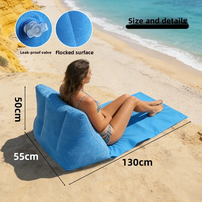 Inflatable Beach Mat, Inflatable Pvc Flocking Inflatable Triangle Pad, Flocking Triangle Pad, Inflatable Beach Cushion