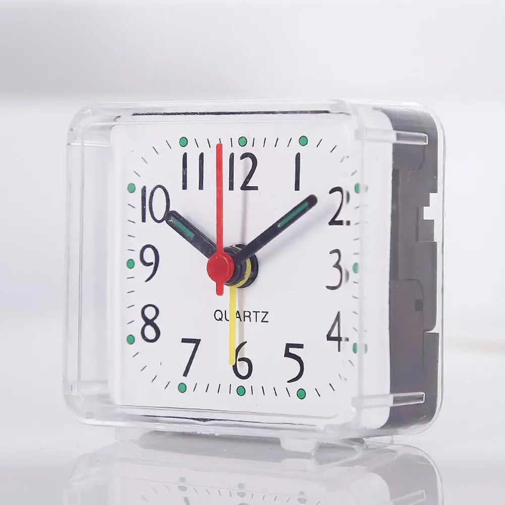 Small Battery Operated Quartz Alarm Clock with Beeping Sound for Bedside Use Featuring Clear Numbers and Reliable Performance