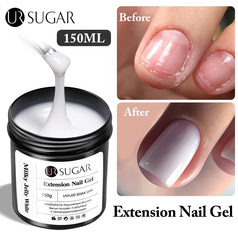 UR SUGAR 150g Extension Jelly Nude Pink Rose Red Quick Extension Gel Nail Polish Nail Extension UV LED Manicure Soak Off