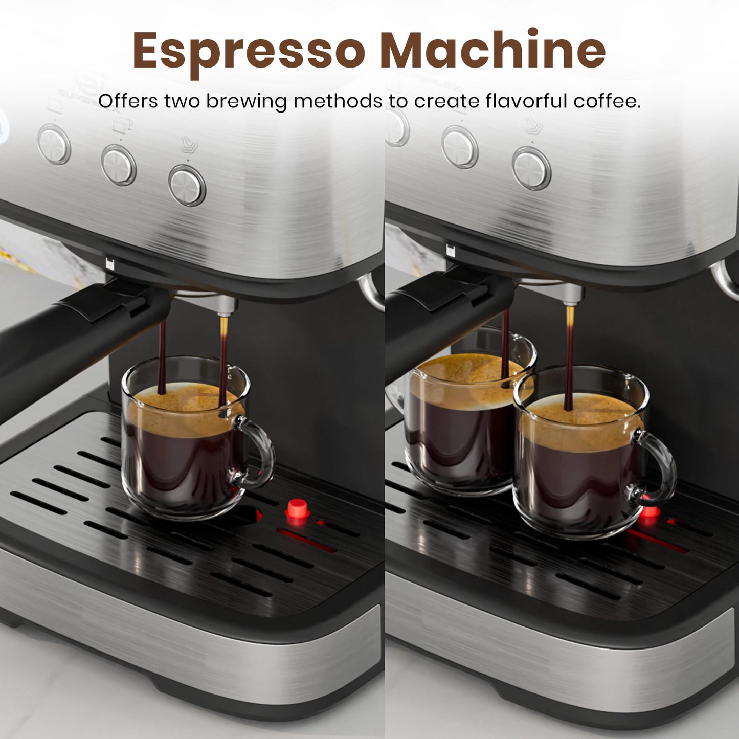 SUPERLEX Semi Automatic Italian Coffee Machine 1100W Pressure High-pressure Extraction and Milk Froth Two in One Coffee Machine