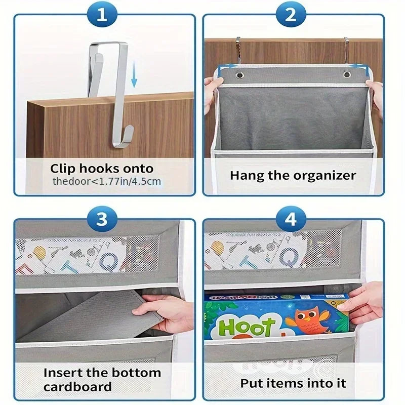 Upgraded 5-Shelf Hanging Storage Organizer - Behind Door, Anti-Tilt, 5 Large Capacity Pockets, Hanging Bag Suitable For Bedroom