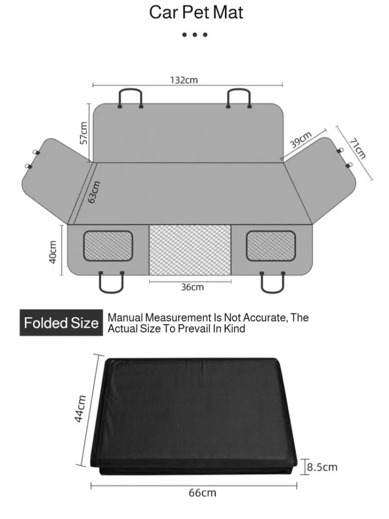 Winter Removable Car Seat Cover Back Seat Extension Dog Pad Waterproof Scratch Proof Nonslip Hammock Rear Seat Cushion for Pet