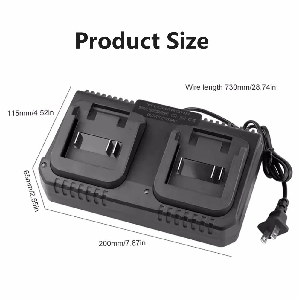 Dual Slot Charger 18V 21V Li-ion Battery Charger for Makita BL1415 BL1815 BL1830 BL1850 Electric Drill Power Tools EU US Plug