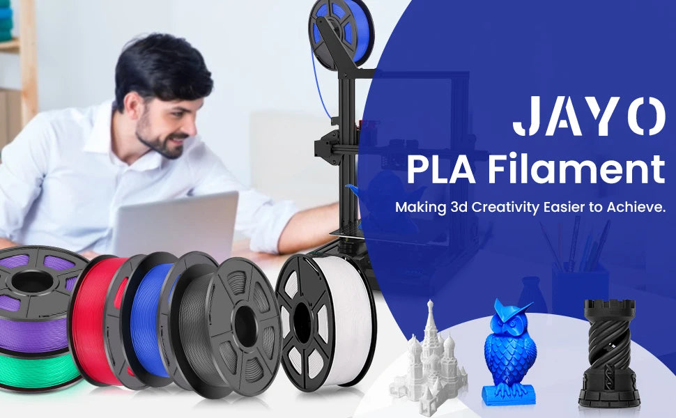 JAYO 3D PETG/PLA/PLA PLUS Printer Filament 1.75mm 5.5KG 100% No Bubble non-toxic 3D Printing Materials for 3D Printer&3D Pen