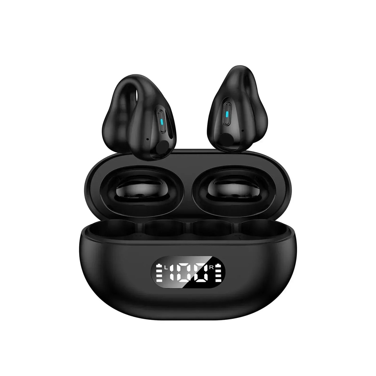 NEW TWS Wireless Headphones Bluetooth 5.3 Bone Conduction Earphones Earclip Design Touch Control Led Earbuds Sports Headsets