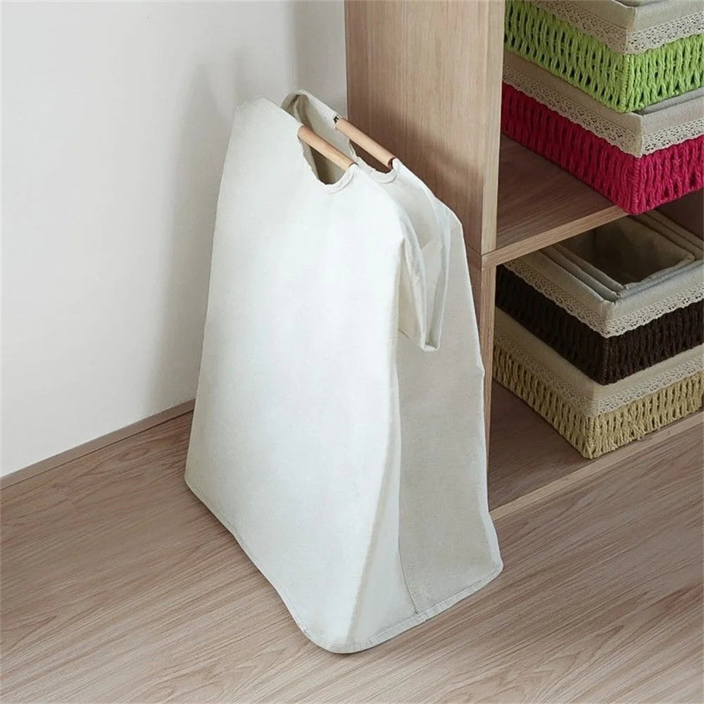 Waterproof Laundry Basket Cotton Linen Dirty Clothes Dirty Fabric Storage Basket Foldable Large Size Sundries Organizer  ﻿