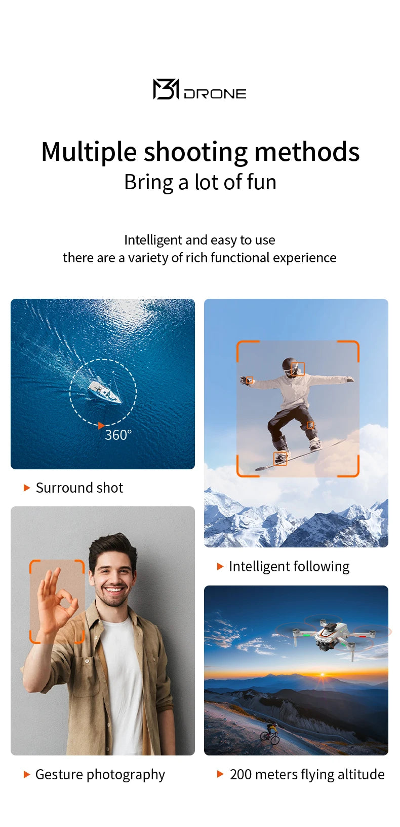 New Obstacle Avoidance M3 Drone Brushless Motor Helicopter Optical Flow Hovering GPS 8K 3 Camera Foldable Quadrotor Aircraft Toy