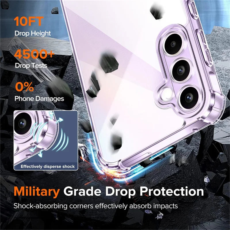 Transparent Phone Case for Samsung A55 5G Back Cover on Galaxy A57 A56 A55 A37 A36 A35 A26 A17 A16 A15 A 35 36 37 55 56 57 Shell
