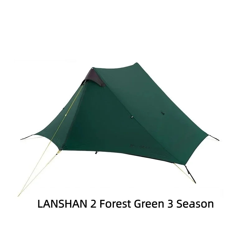 2024 New Version FLAME'S CREED LanShan 2 Person Oudoor Ultralight Camping Tent 3 Season Professional 15D Silnylon Rodless Tent