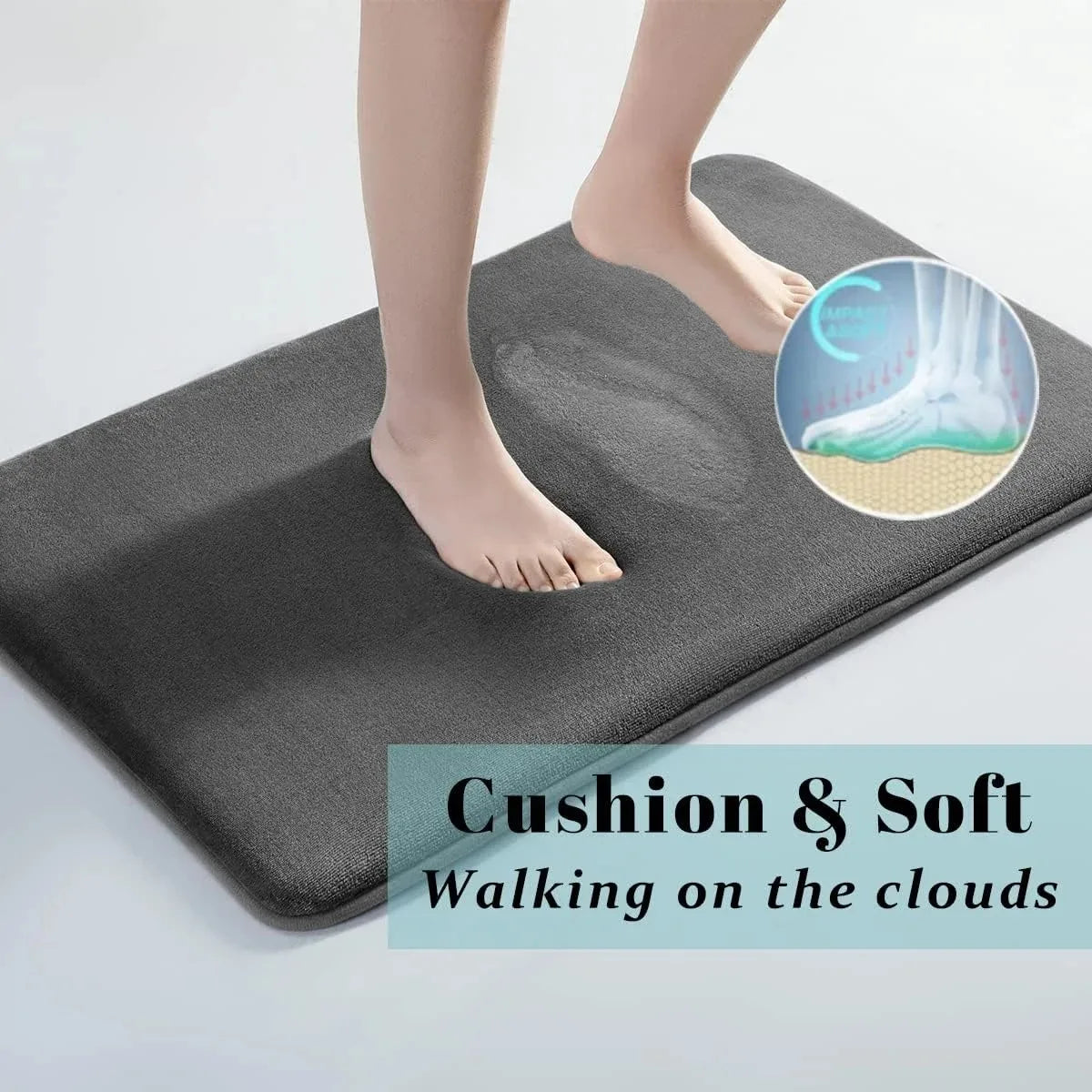 Alfombra de baño súper absorbente y antideslizante de terciopelo coral para suelo y puerta