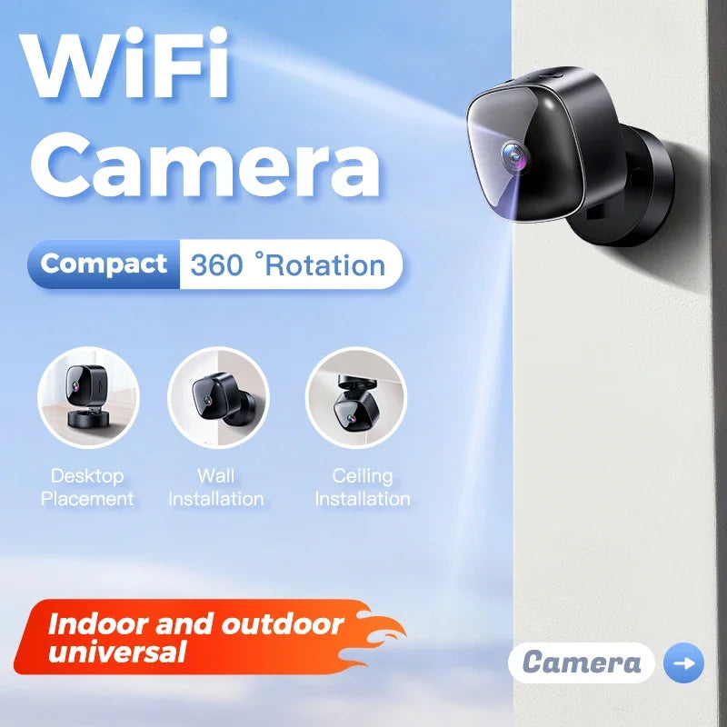 Lenovo Security Monitoring High Definition 360 ° Rotating WiFi Mini Camera No Need for Plug Night Vision Smart Home 2026 NEW