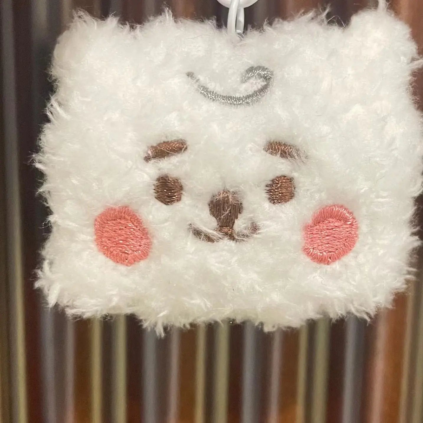 New K-pop bt21 mini plush keychain pendant doll, cute schoolbag pendant decoration, pink rabbit idol fan group purchase gift