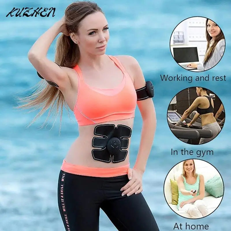 EMS Smart Abs Stimulator Abdominal Muscle Training Pad Body Fit Slimming Trainer