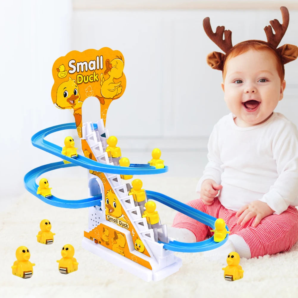 Duck Stair Climbing Toy Assembly Design Electric Duck Stair Toy Exercise Hands On Skills Small Duck Climbing Toys Birthday Gifts