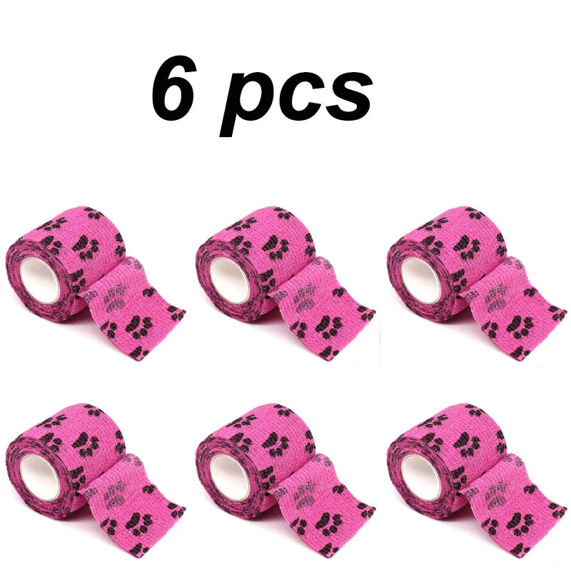6 pcs Pet Puppys Anti Dirt Tool for Going Out Leggings Self Adhesive Bandages for Walking Dogs Feet Wrapping Protective Bandages