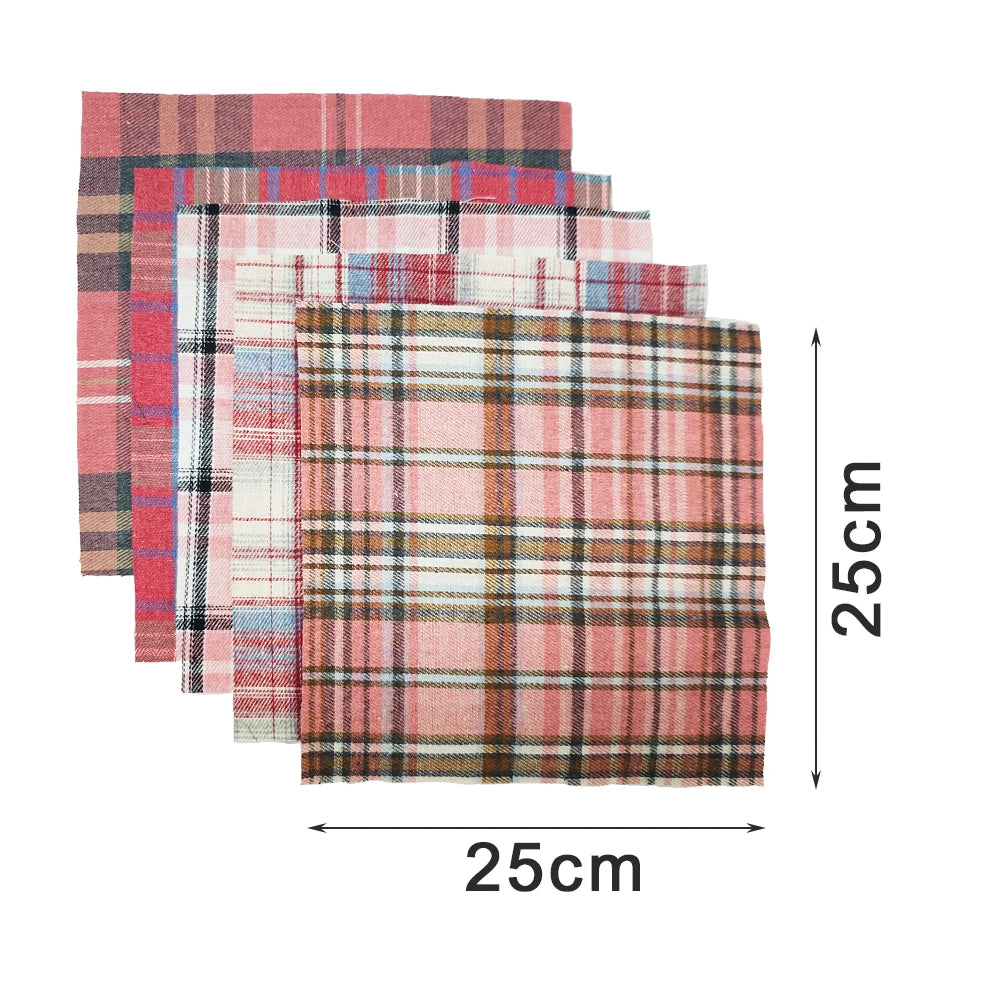 Teramila 25x25cm5-6PC/Lot Polyester-Cotton Plaid Patchwork Printed Cloth Sewing Quilting Fabric Needlework DIY Handmade Material