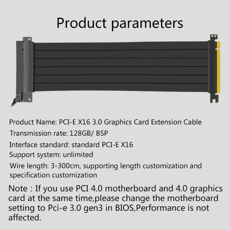 Riser Cable PCI For EXPRESS 16X Flexible Cable Card High Speed Extension Port Adapter Card PCIe 3.0 X16 Riser For GPU