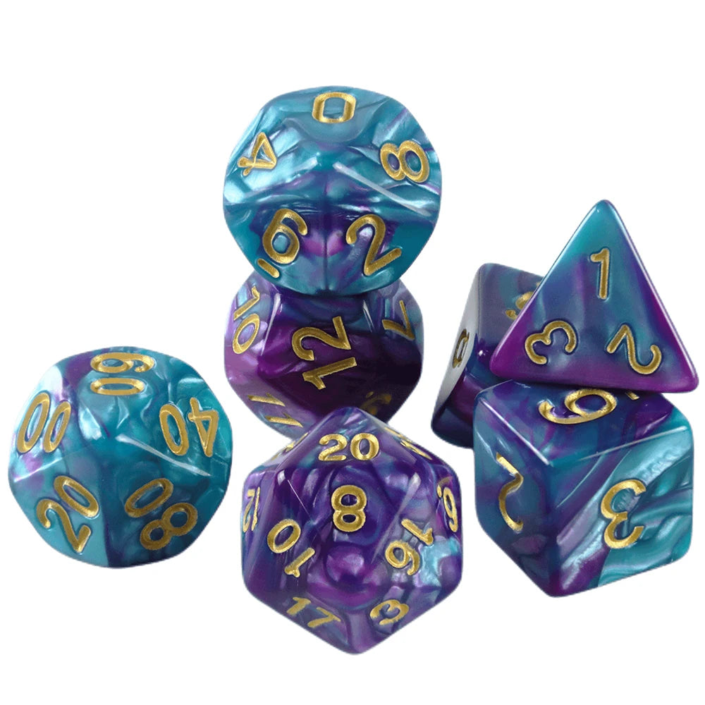 Dice DND Game Dice Role Dice Mixing Colours Dice Set With Bag 9 Different Styles Available For Portable RPG TRPG Games