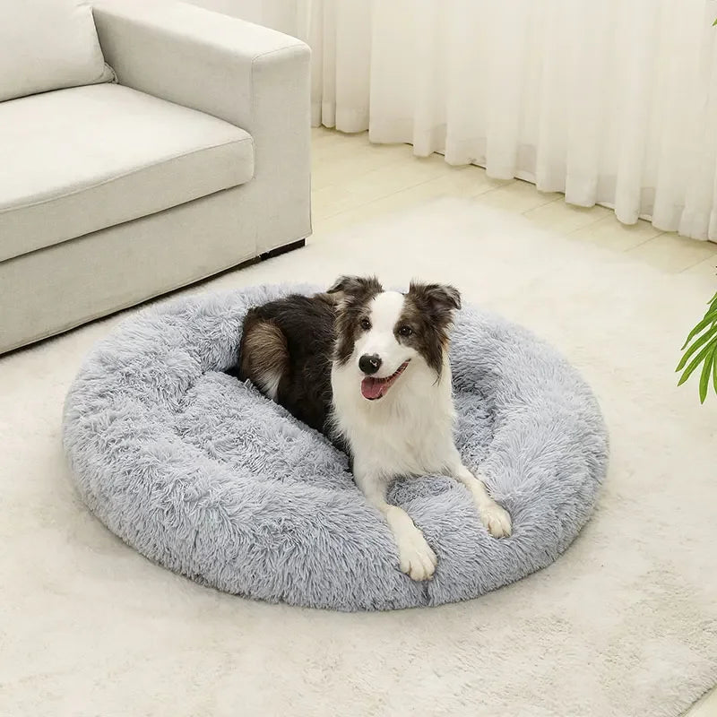 Soft Long Plush Dog Bed House – Cozy Pet Basket, Cushion, Cat Mat, Best for Dogs & Cats