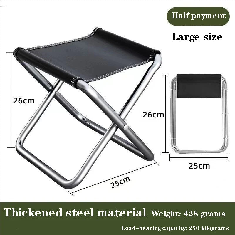 1pc Foldable Camping Stool Available In Both Large And Small Sizes, Suitable For Portable Use In Picnics, Beaches, And Gardens,