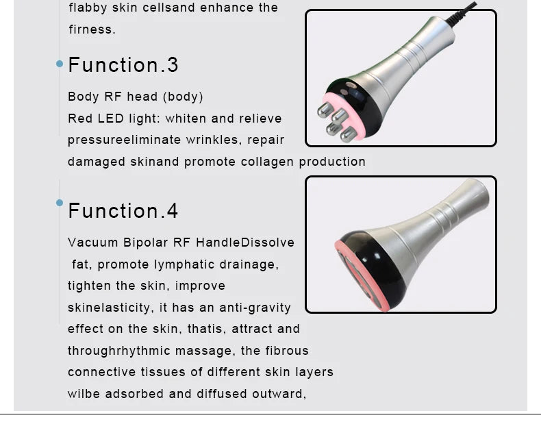 40K Cavitation Machine 4-1 Ultrasonic RF Body Shaping Lose Weight Multipolar Slimming Facial Skin Tightening Lifting Device