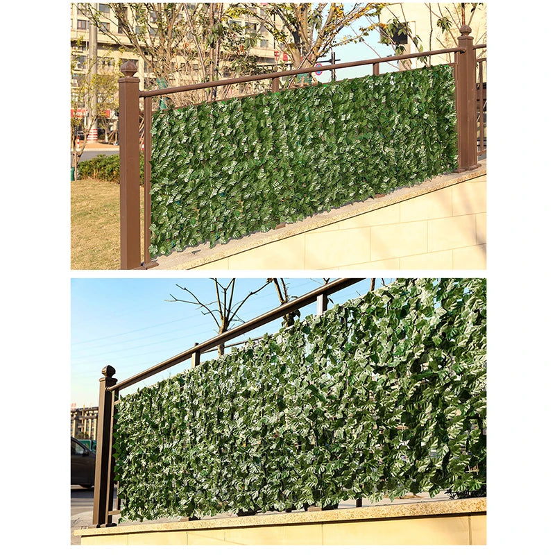 For Home Outdoor Garden Balcony Decoration 0.5X3m Artificial Ivy Hedge Green Leaf Fence Panels Faux Privacy Fence Screen