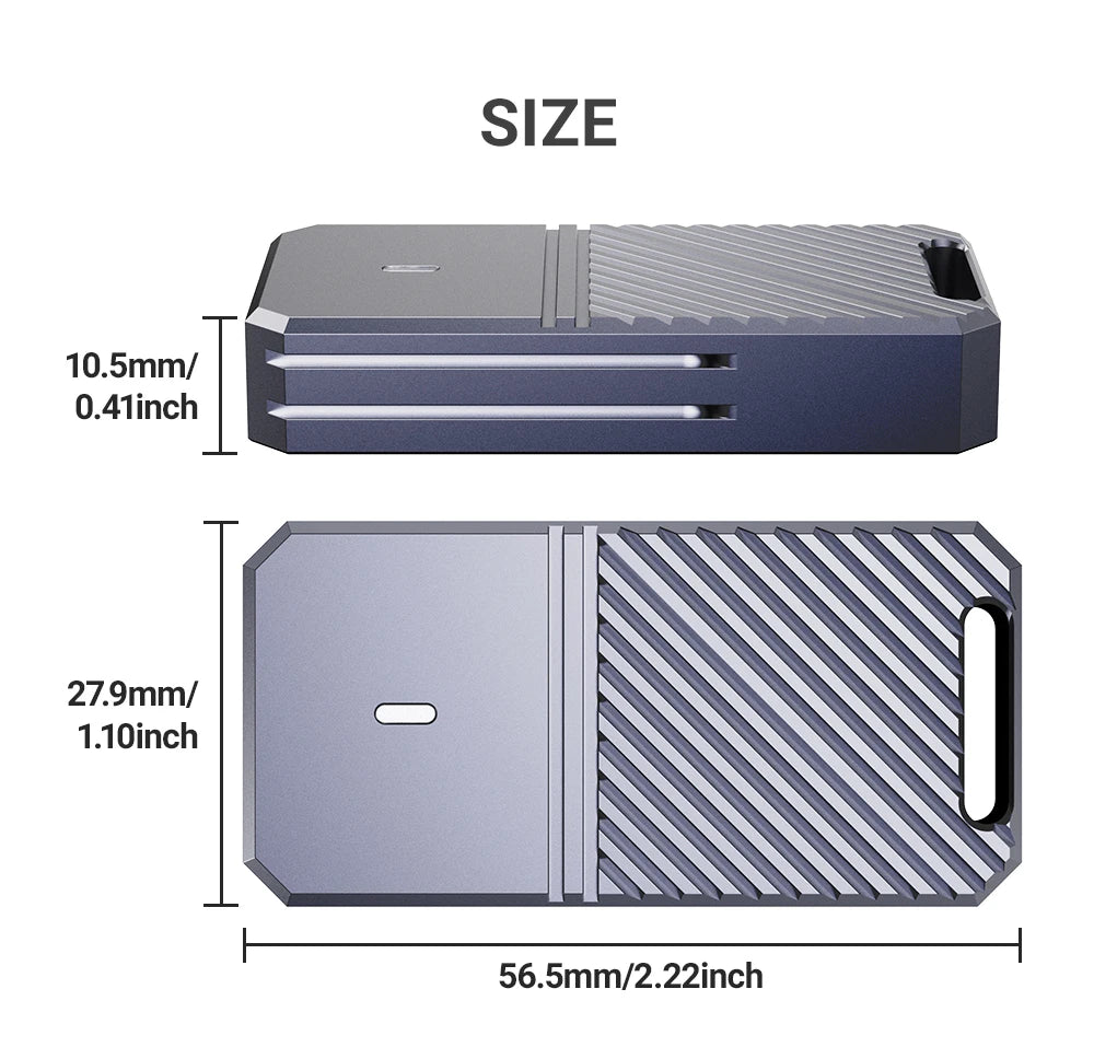 JEYI 2230 NVMe SSD Enclosure, PCIe USB3.2 10Gbps Aluminum M.2 Case Portable External Solid State Disk Box Supports UASP TRIM