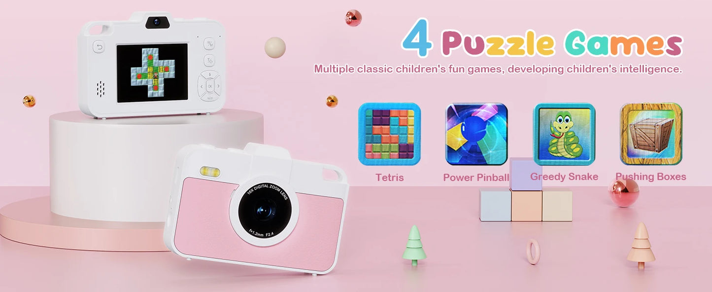 16X 48MP Kids Photography Camera Front Rear Dual Lens Boys Girls Digital Video Recorder Selfie Beginner Camera For Children