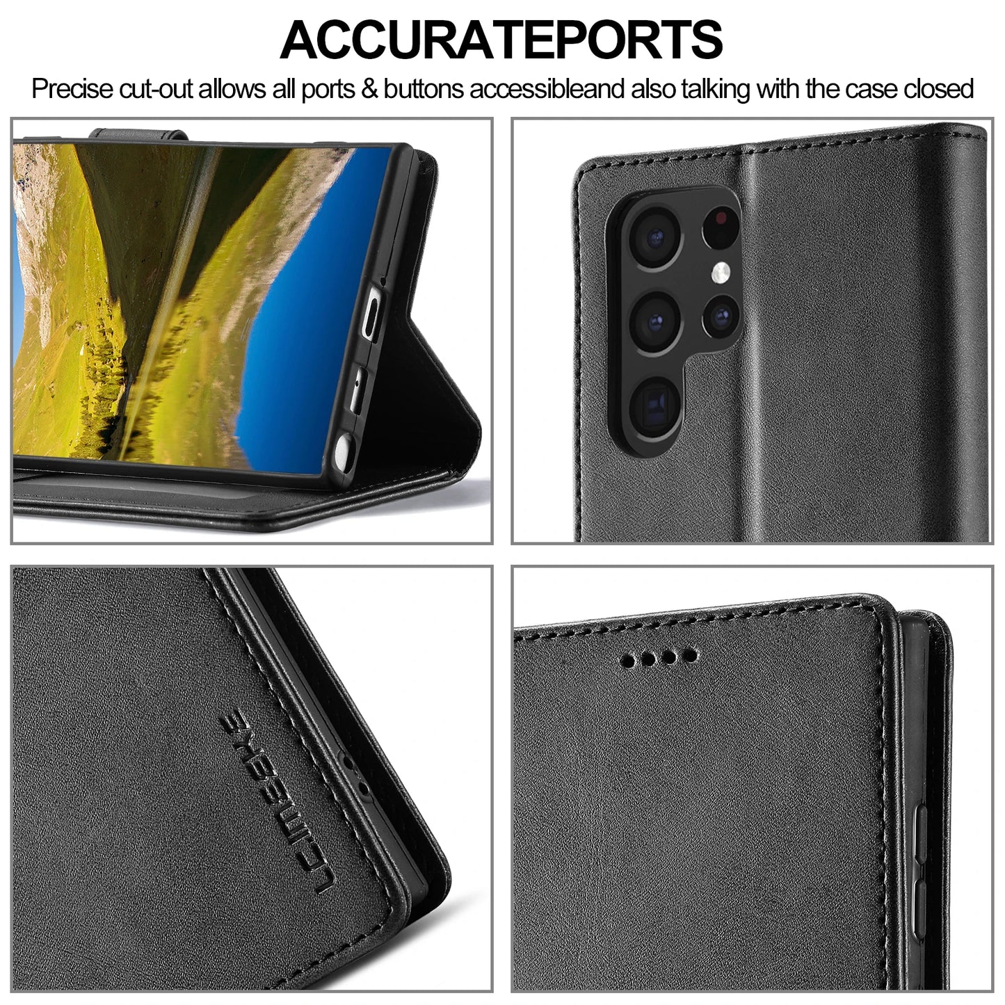 Business Leather Case for Samsung Galaxy S26 S25 Ultra S24 S23 FE S22 S21 S20 S10 Plus Note 20 + Flip Wallet Card Holder Cover