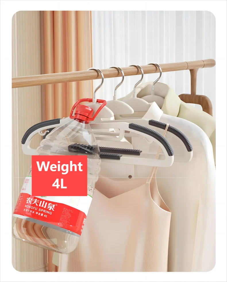 10Pcs Black/Orange/Grey Multifunctional Wet and Dry Household Hanger Suitable for Hanging Clothes Bedroom Wardrobe Anti-Slip
