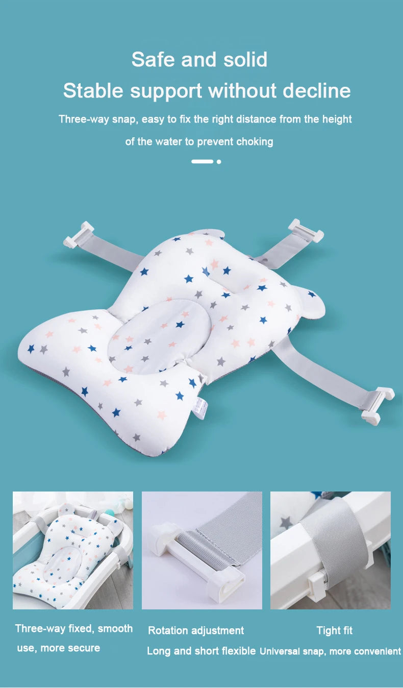 Baby Bath Seat Support Mat  Infant Anti-Slip Soft Comfort Body Cushion Foldable Baby Bath Tub Pad Chair Newborn Bathtub Pillow