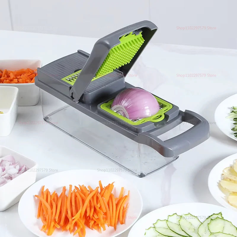 Multifunctional Portable Kitchen Chopper Vegetable Shredder Slicer, Potato Carrot Grater, Fruit Veggie Home Food Processor