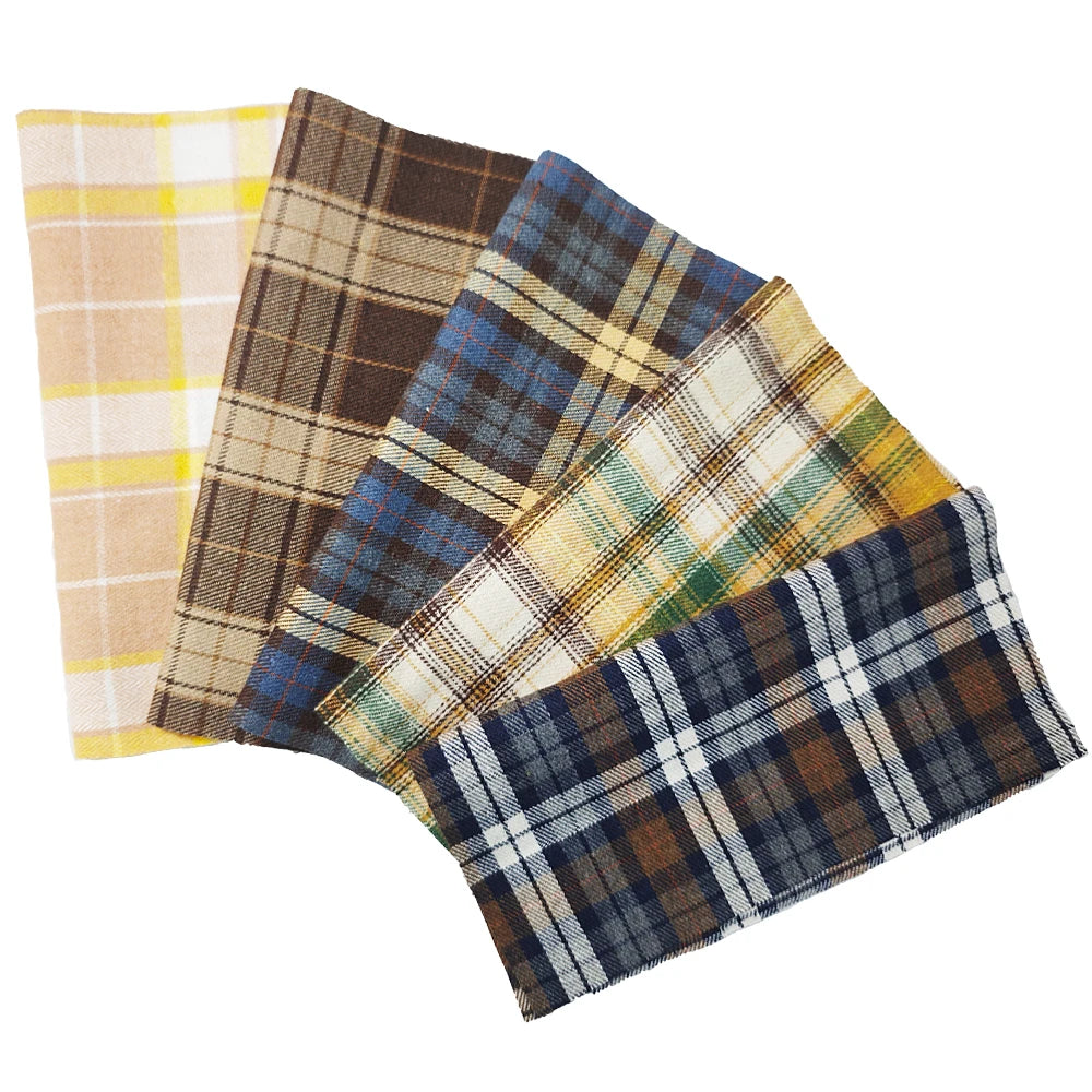 Teramila 25x25cm5-6PC/Lot Polyester-Cotton Plaid Patchwork Printed Cloth Sewing Quilting Fabric Needlework DIY Handmade Material