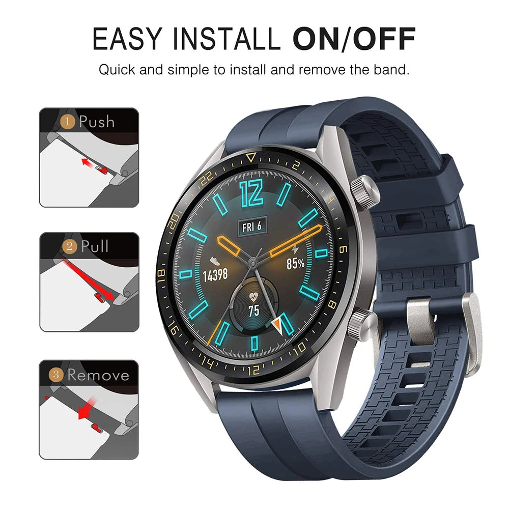 20mm 22mm watch band for Samsung Galaxy watch 6/5/pro/4/6 classic/Active 2 Silicone Sport bracelet huawei gt 4-3-pro-2-2e strap