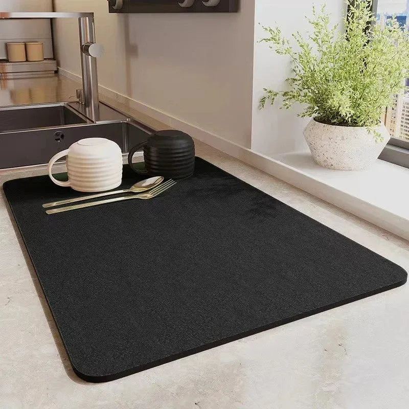 Super Absorbent Kitchen Tableware Impermeable Drainage Mat Heat Insulation Non-slip Pad Tableware Mats Coffee Dish Drying Mat