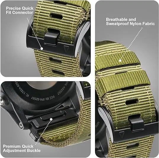 QuickFit 22mm 26mm Nylon Strap For Garmin Fenix 7 7X 6X Pro/Epix Pro Gen 2 51mm 47mm/Fenix6 5Plus 5XPlus Braided Watchband