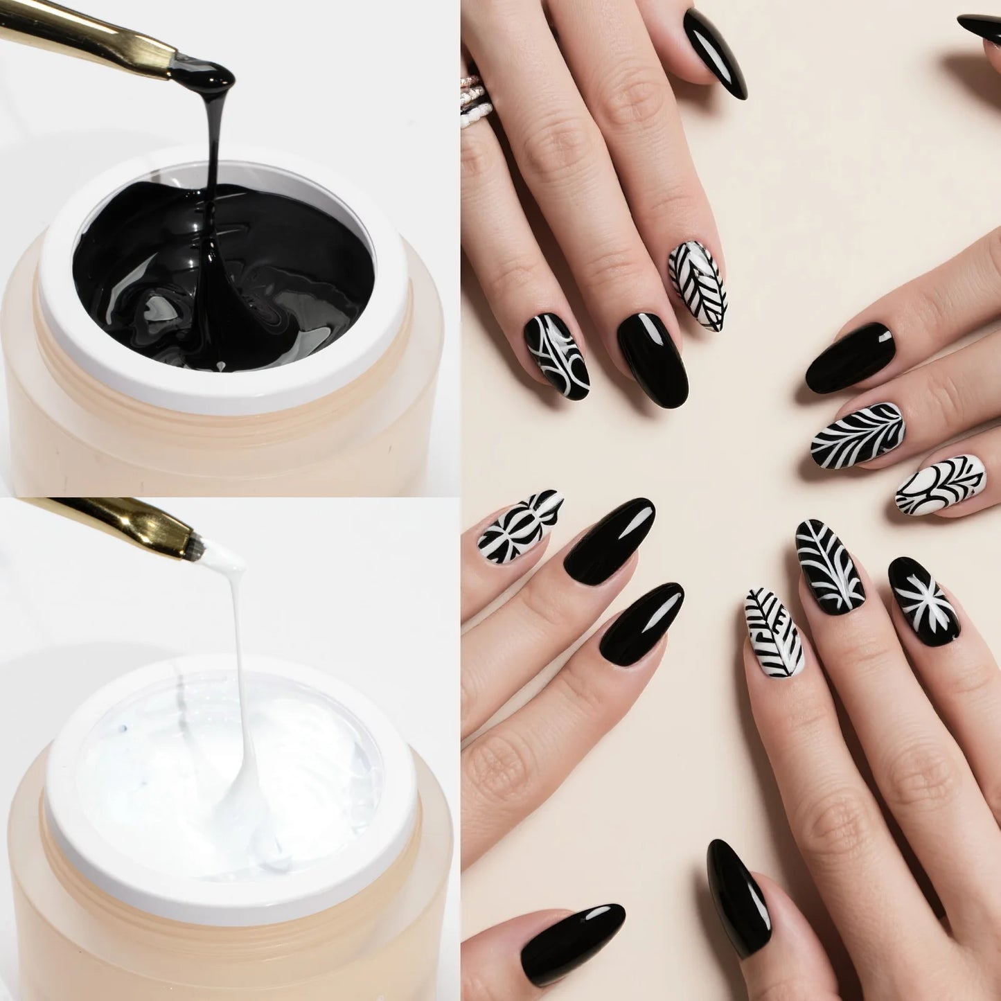 CANNI 10g No-Wipe 5-in-1 Plaster Gel HEMA TPO FREE Nail Art Functional Gel White Black Nail Painting Relief Pattern DIY Manicure
