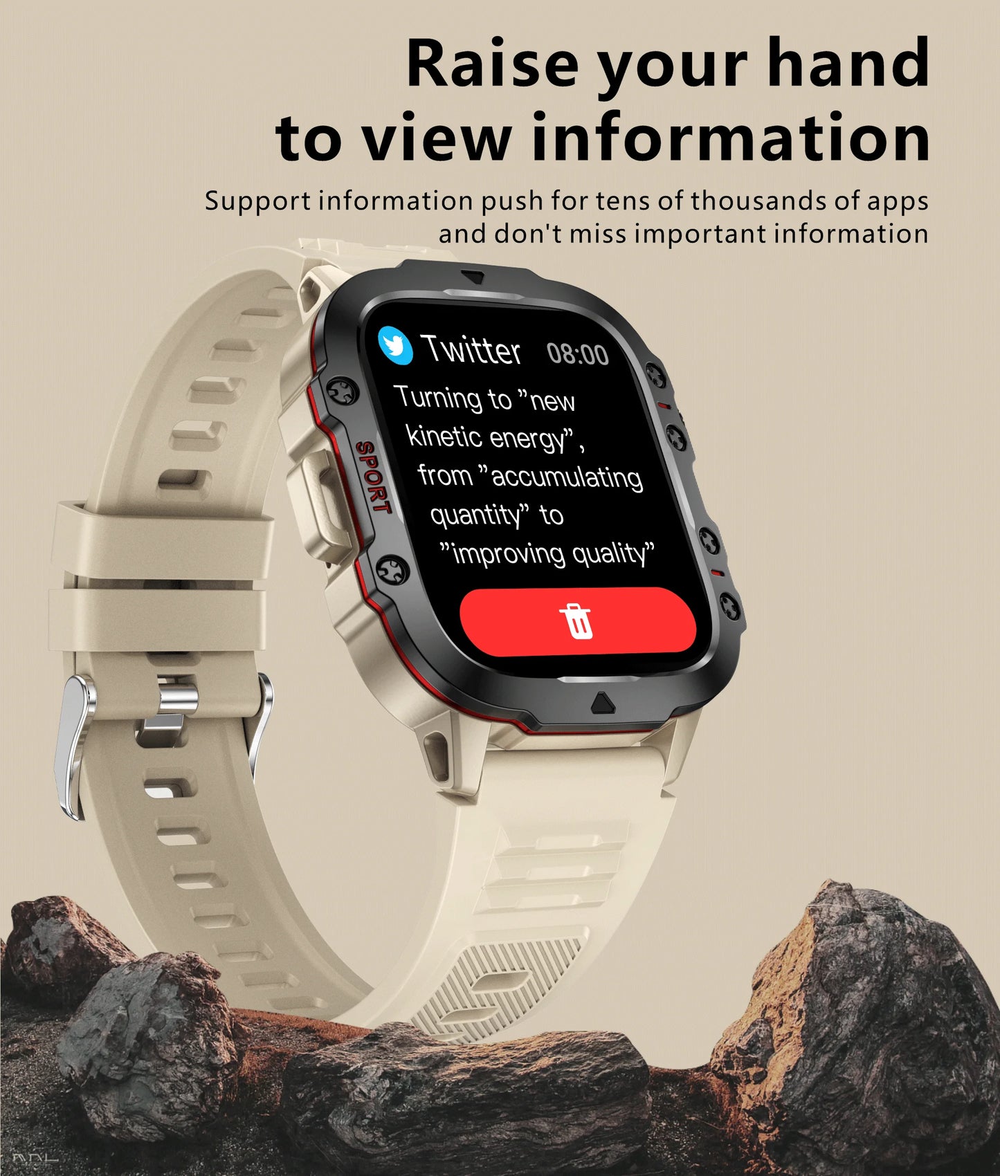 LIGE New Smart Watch 1.96 Inch Screen 420 MAh Bluetooth Call Voice Assistant Watch Sports Fitness Waterproof Smartwatch For Men