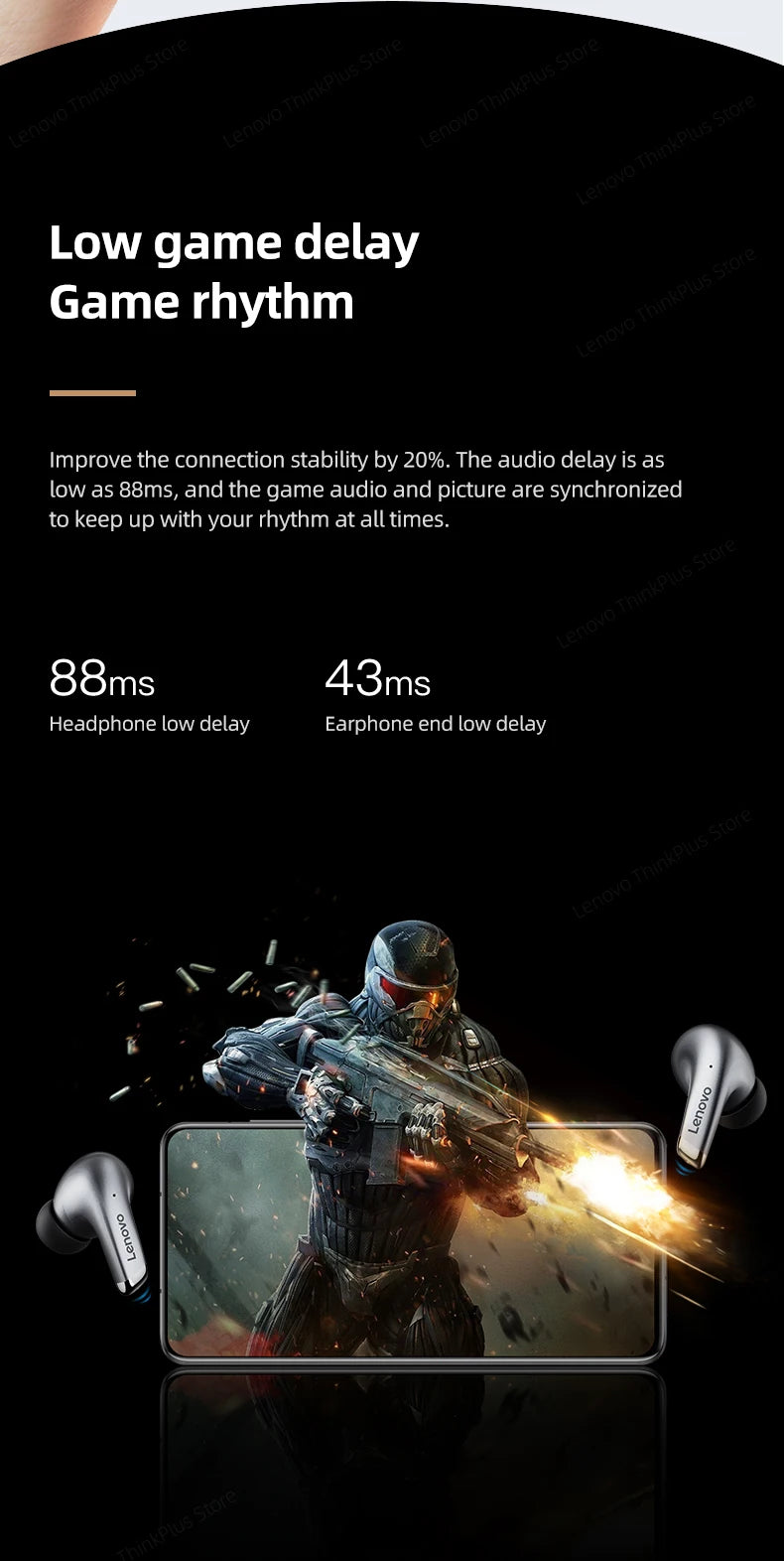 Choice Lenovo LP5 Wireless Bluetooth Earbuds HiFi Music Earphones Headphones Sports Waterproof Headset With Mic Earbuds Business